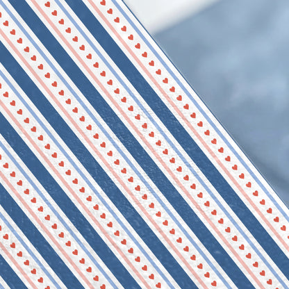 Diagonal Stripe and Red Hearts Patterned Product