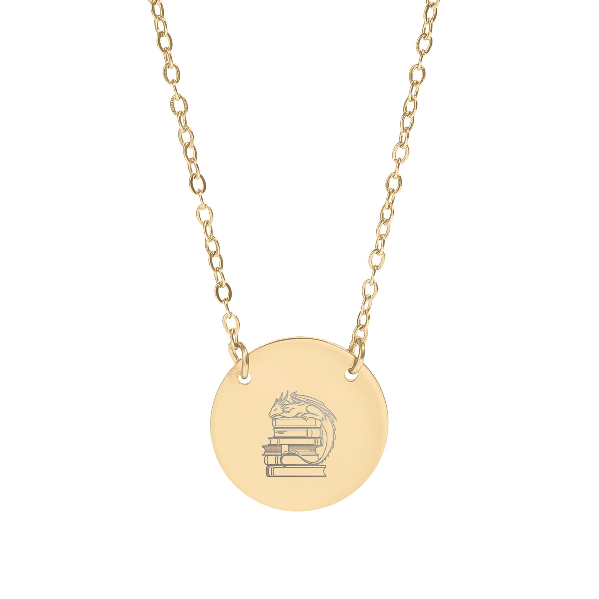 Dragon and Books Pendant Necklace Unique Design Jewelry