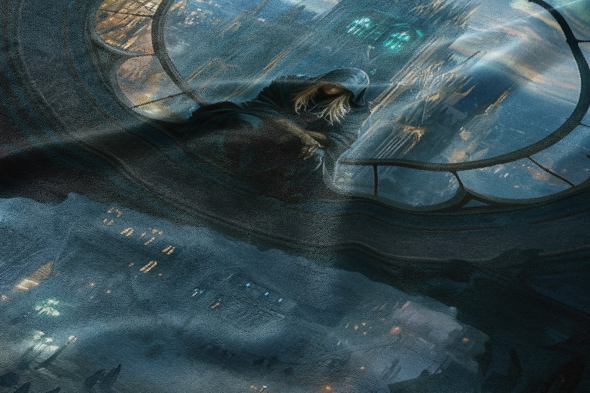 Mystic Hooded Figure Overlooking Gothic City product