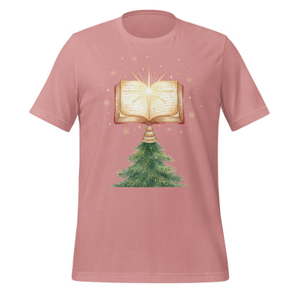 Festive Christmas Tree and Book Graphic Tee product