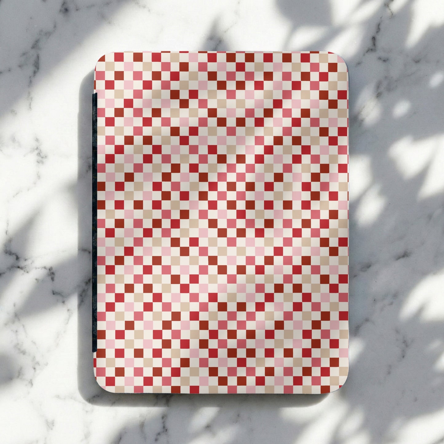 Red and Beige Checkered Design Mouse Pad