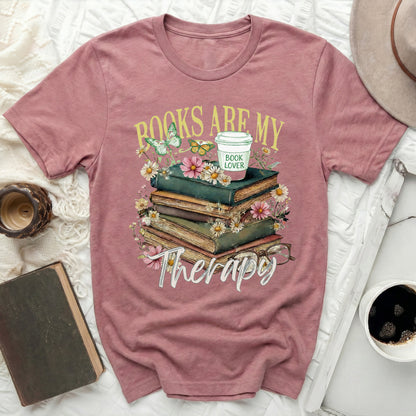 Books Are My Therapy Graphic Tee Book Lover Shirt