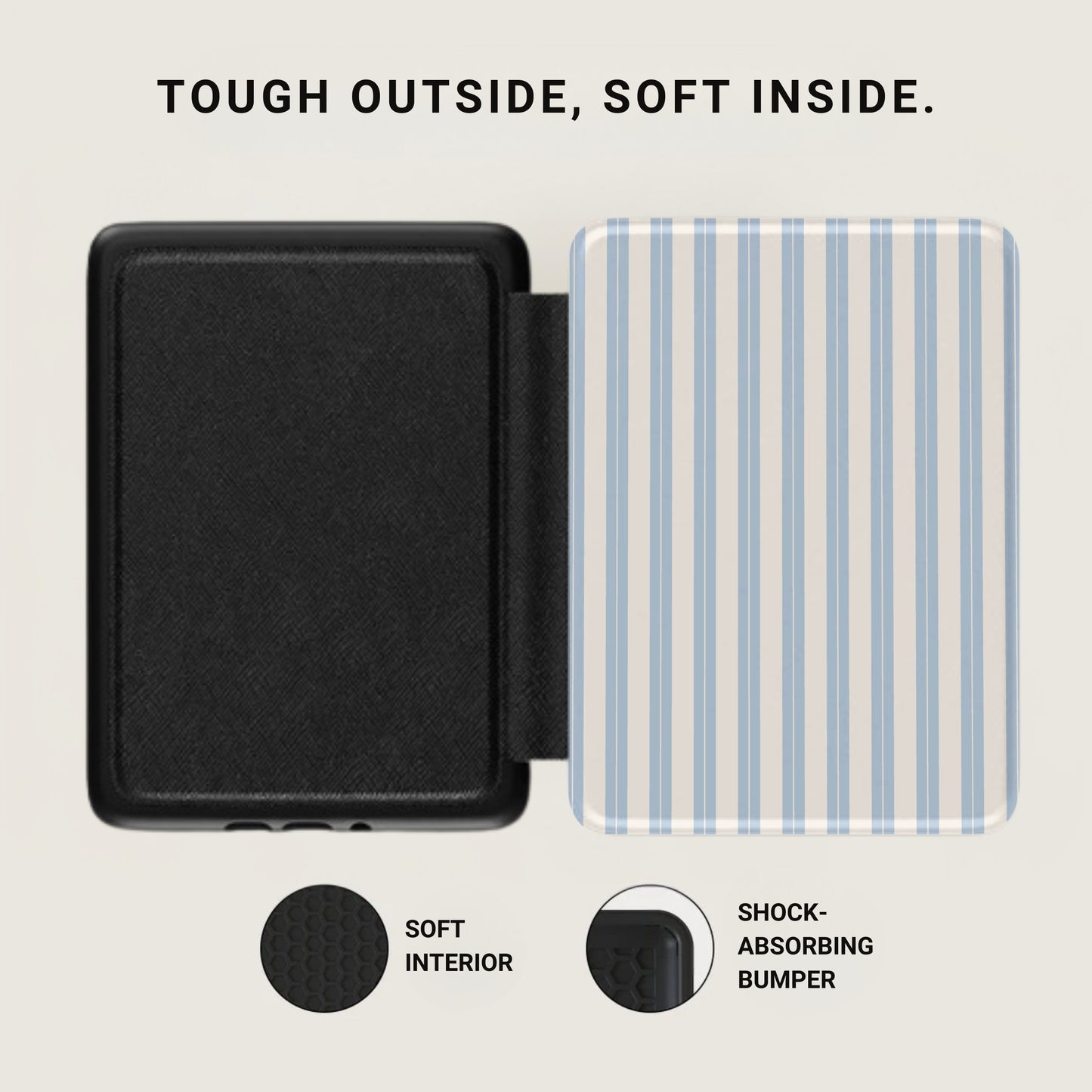 Tough Outside Soft Inside Striped Shock-Absorbing Case