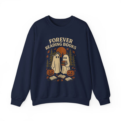 Forever Reading Books with Ghosts Halloween Sweatshirt