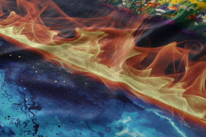 Colorful Fiery Abstract Print Design for Art Lovers