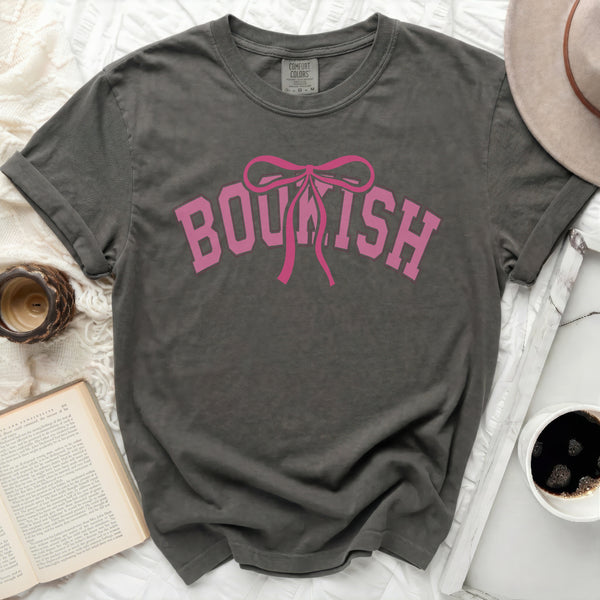 Bookish Bow Design Tee in Pepper