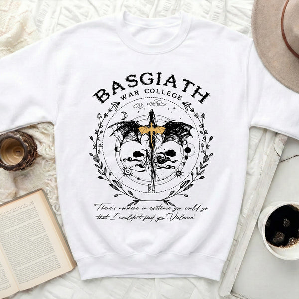 Basgiath War College Crest Sweatshirt in White