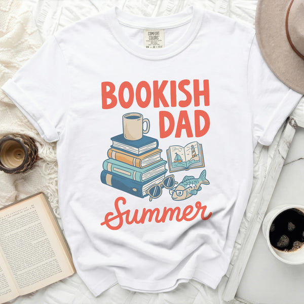 Bookish Dad Summer Tee in White