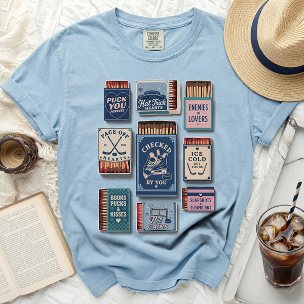 Hockey Love Matches Tee in Chambray