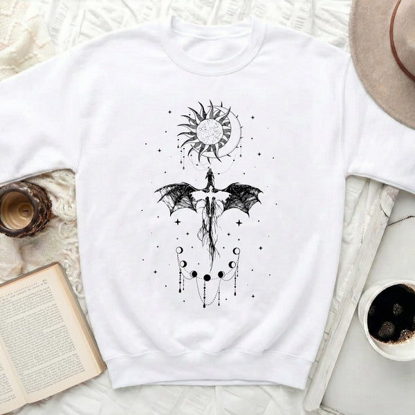Fourth Wing Dragon Sweatshirt in White