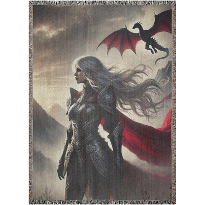 🐉 Dragon Rider Woven Tapestry Blanket | TOG & Fantasy Bookish Merch 🌙