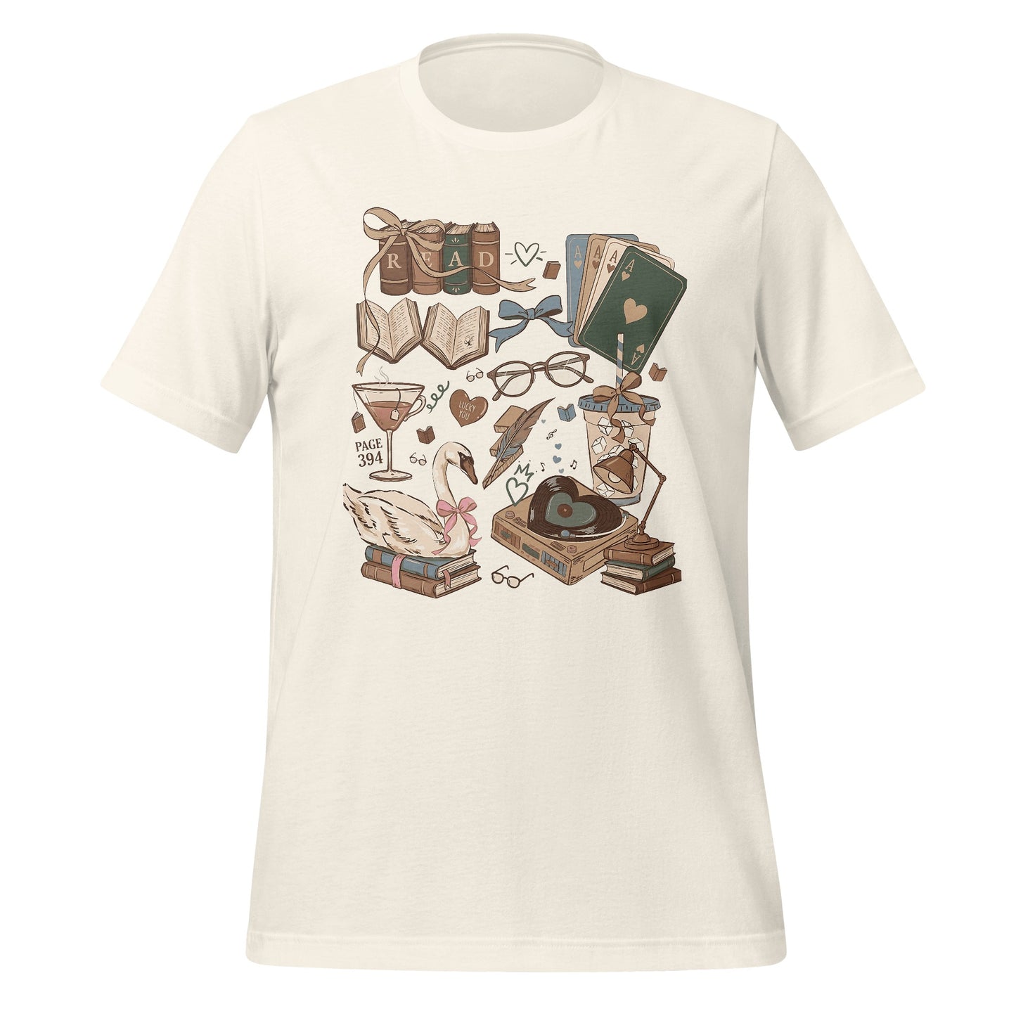 Vintage Inspired Books and Music Themed Shirt