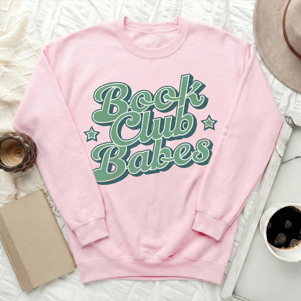 Book Club Babes Sweatshirt in Light Pink