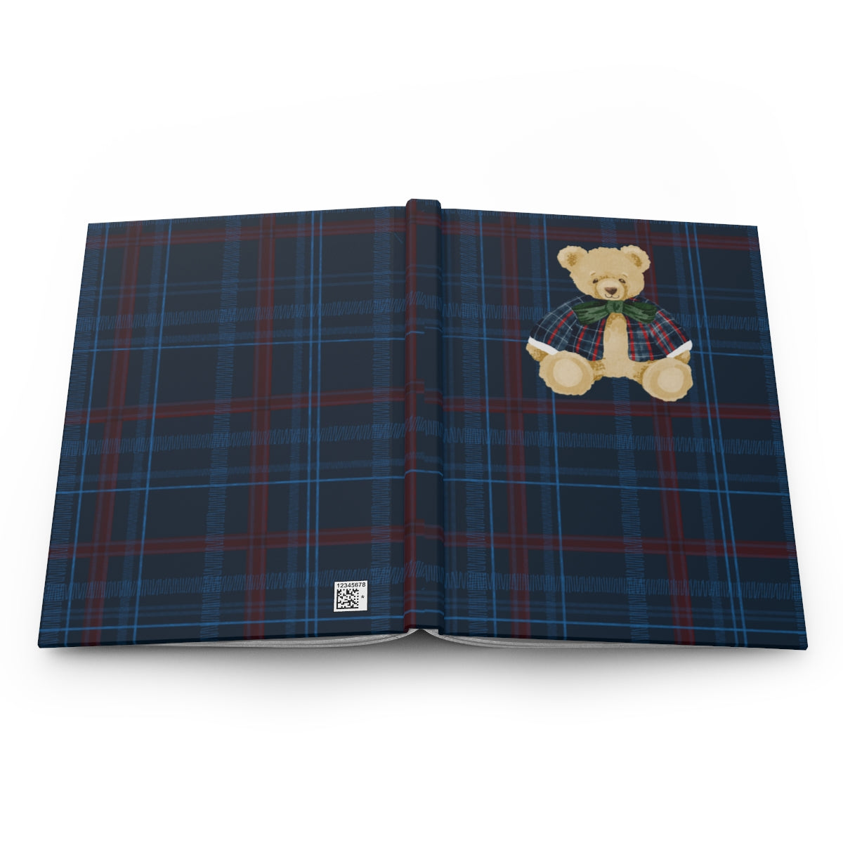 Cute Bear in Plaid on Blue Checkered Journal