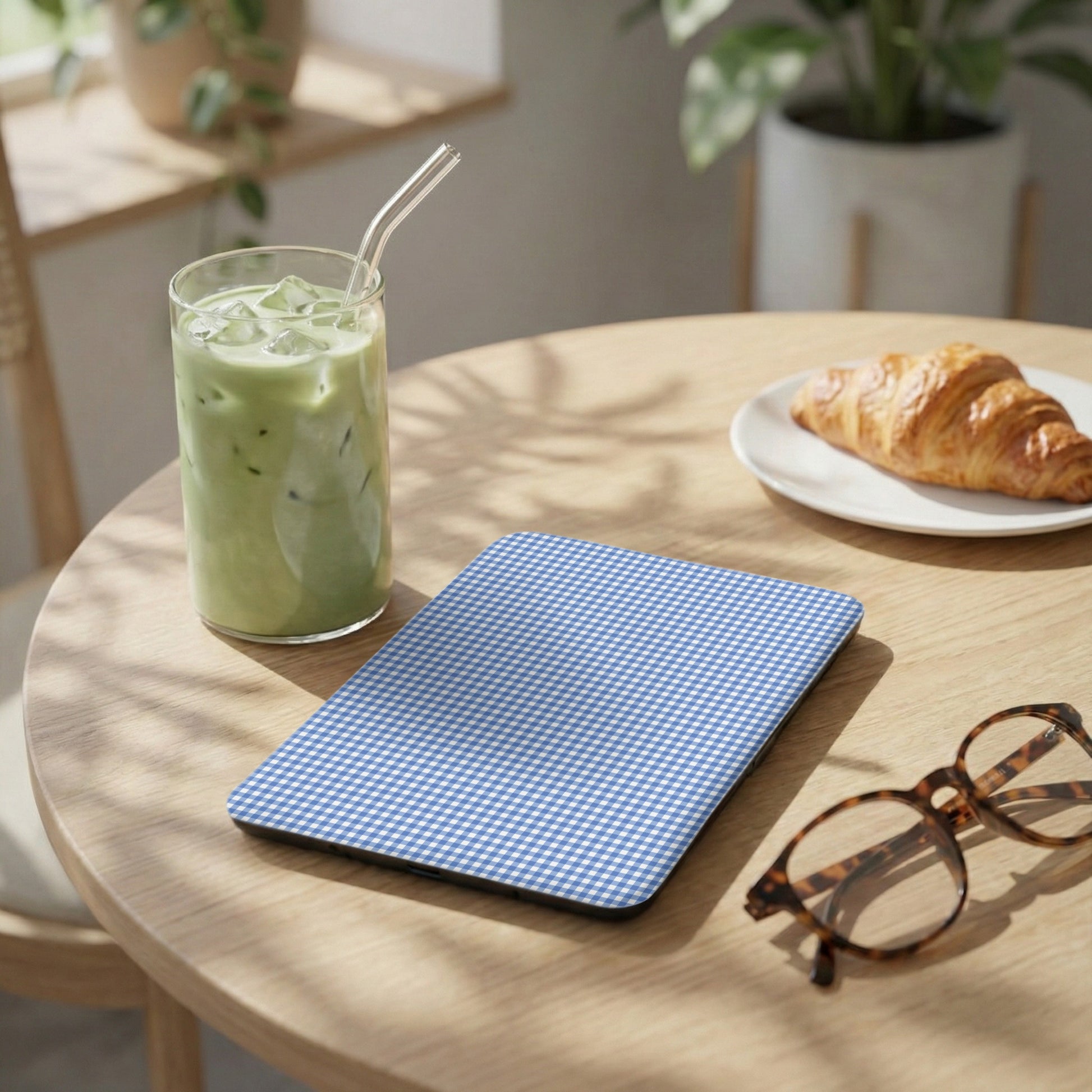 Blue Checkered Tablet Cover for Stylish Protection