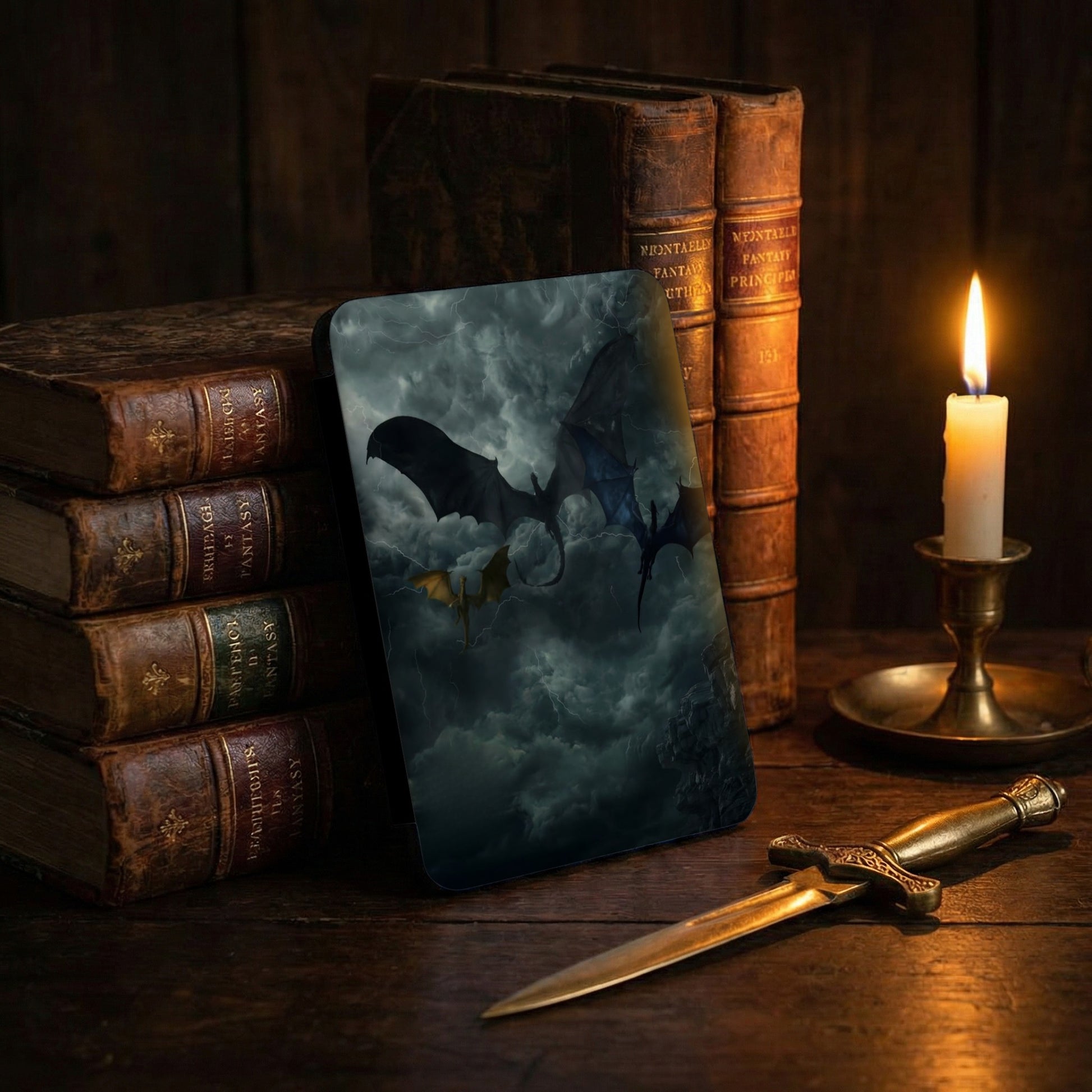 Stormy Sky Dragons Lightning Fantasy Art product type