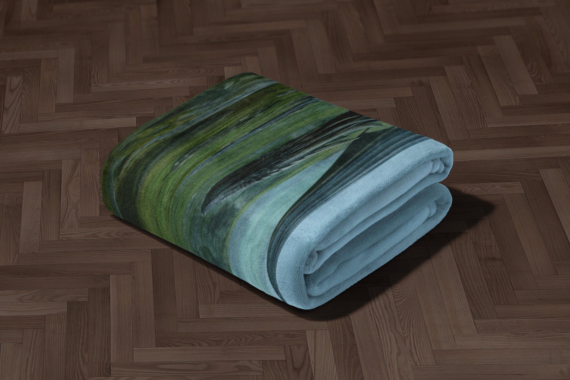 Luxurious Green and Blue Art Print Blanket