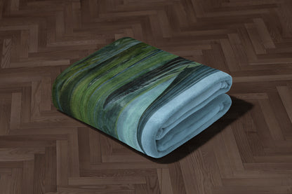 Luxurious Green and Blue Art Print Blanket