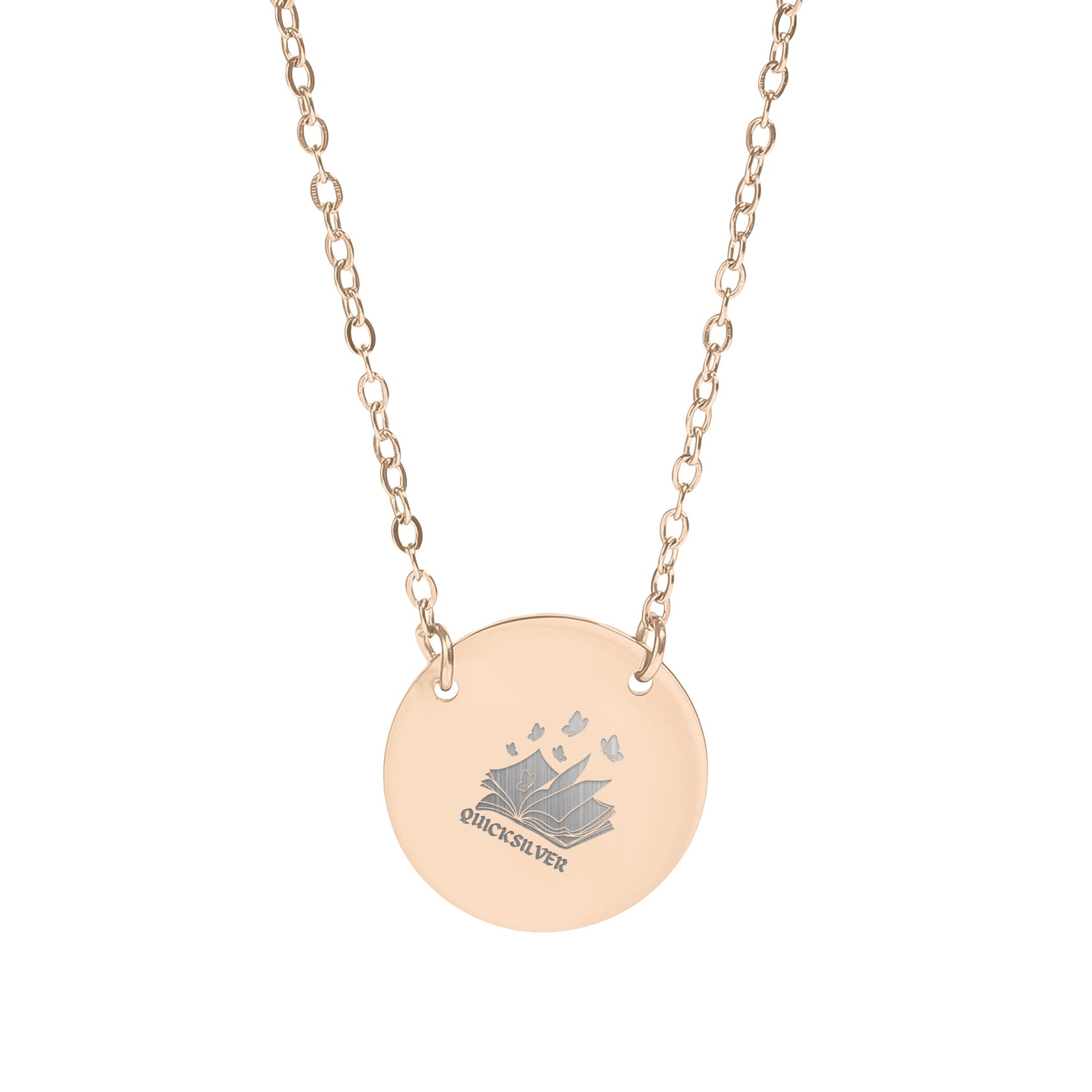 Elegant Rose Gold Round Pendant Necklace with Chain