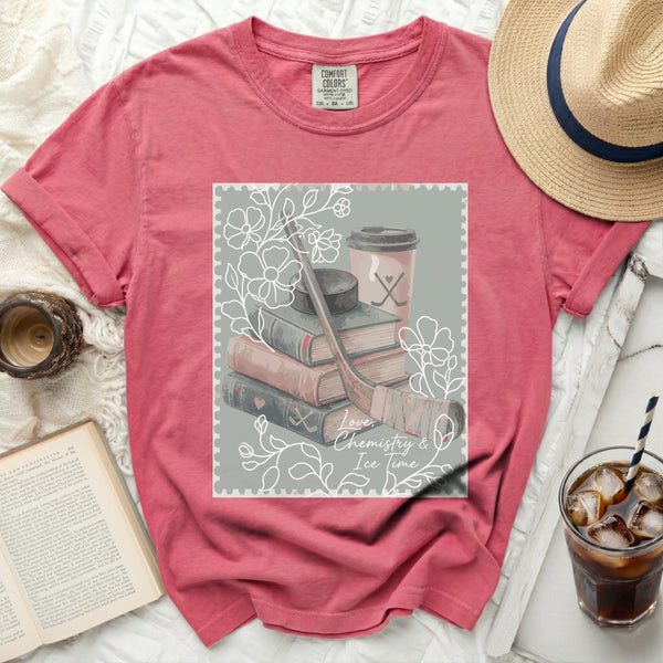 Love, Chemistry & Ice Time Tee in Crunchberry
