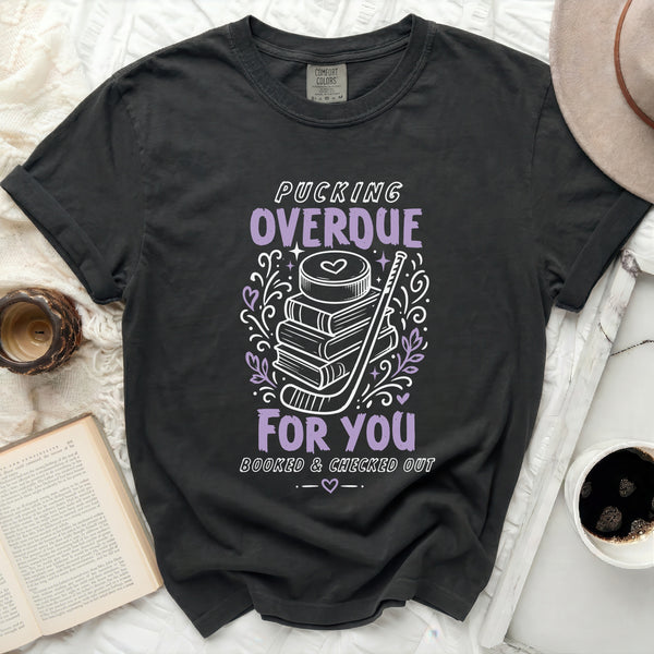 Pucking Overdue Reader's Tee in Black