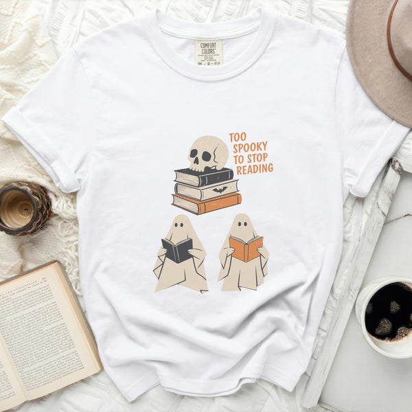 Spooky Reader Bookworm Ghoul Tee in White