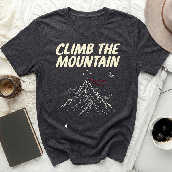 Scarlet Summit Script Tee in Dark Grey Heather
