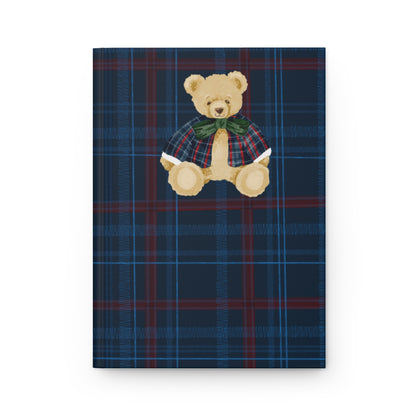 Cute Plaid Teddy Bear Design Hardcover Notebook