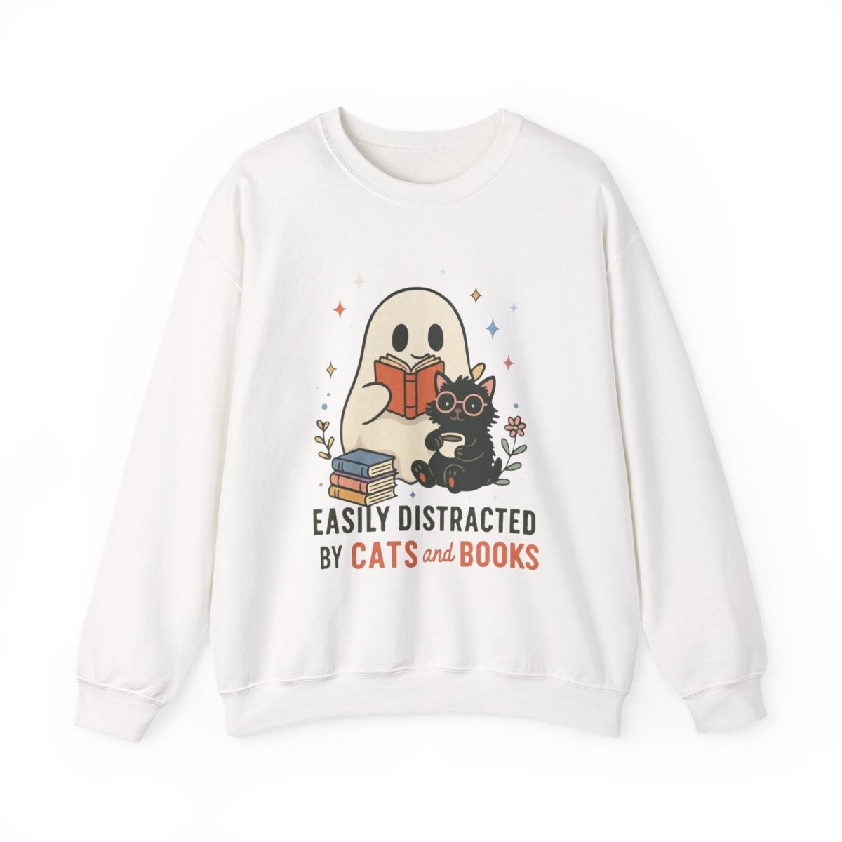 Easily Distracted By Cats and Books Sweatshirt product