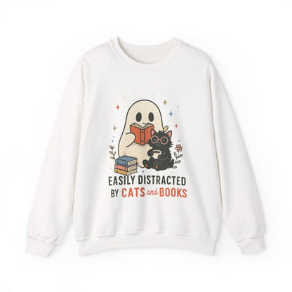 Easily Distracted By Cats and Books Sweatshirt product