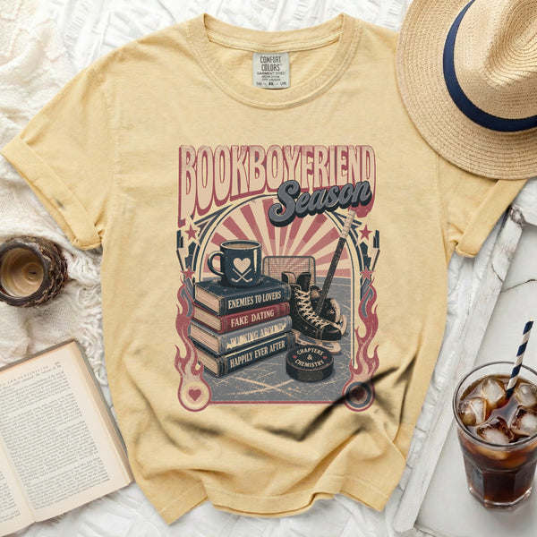 Bookboyfriend Season Hockey Tee in Butter
