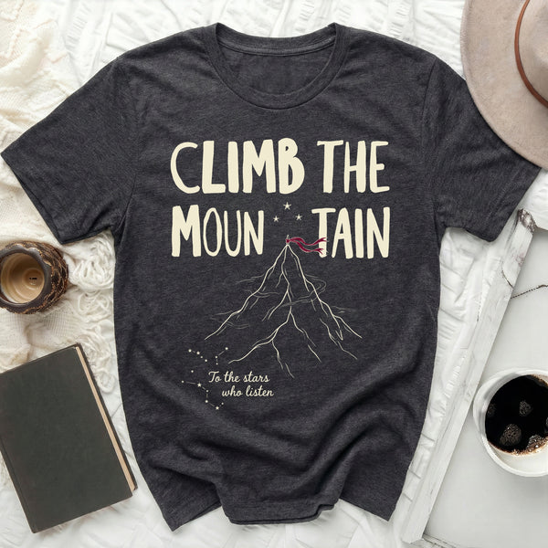Constellation Summit Script Tee in Dark Grey Heather