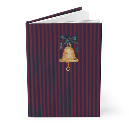 Elegant Striped Journal with Gold Bell Design