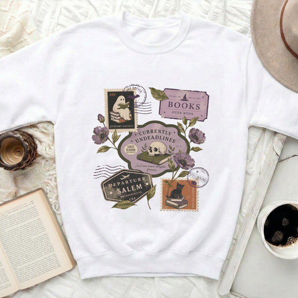 Spellbound Literary Sweatshirt in White