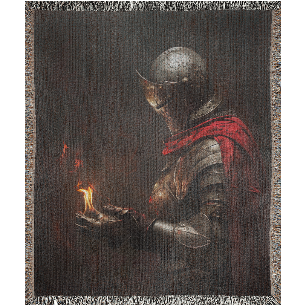 🔥 Enchanted Knight Woven Tapestry Blanket