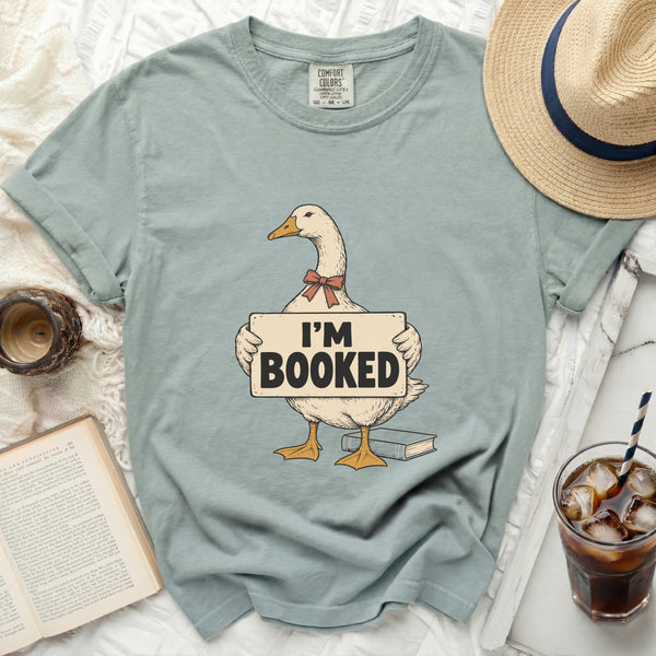 I'm Booked Goose Tee in Bay