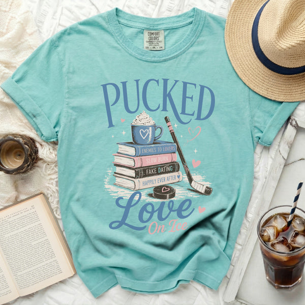 Pucked Love On Ice Tee in Island Reef