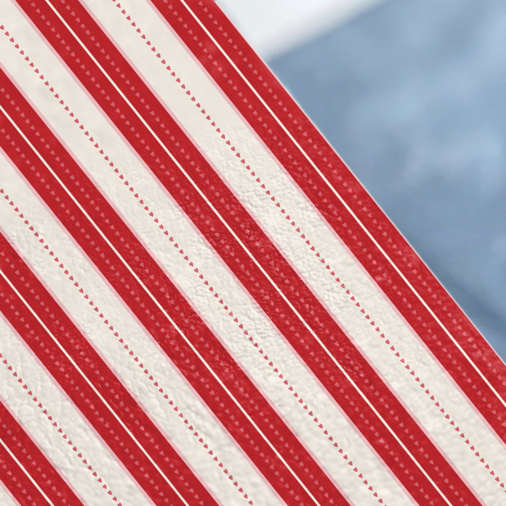 Red and White Diagonal Striped Heart Pattern Product