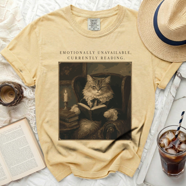 Unavailable Reader Cat Tee in Butter