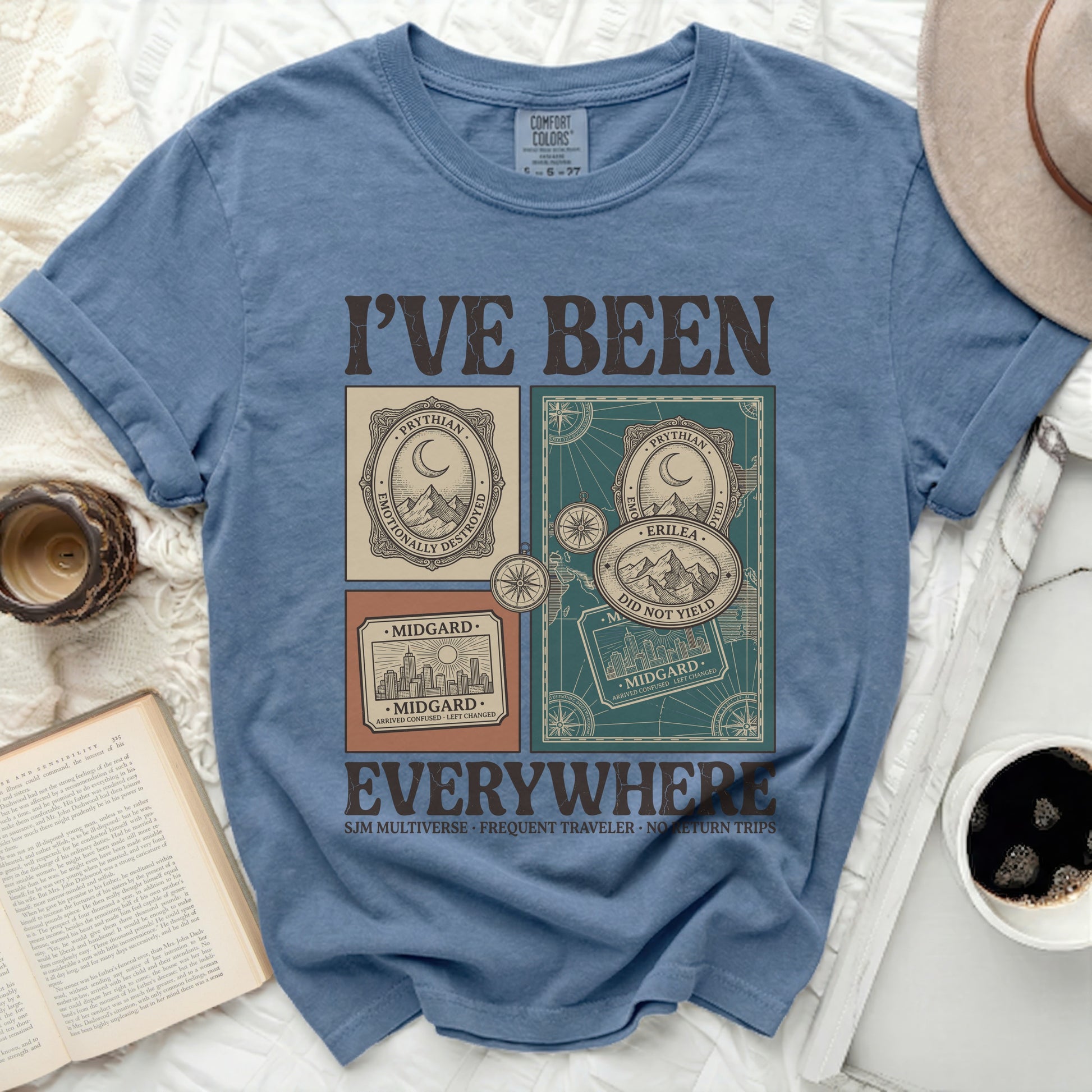 I've Been Everywhere SJM Multiverse Frequent Traveler No Return Trips graphic tee.