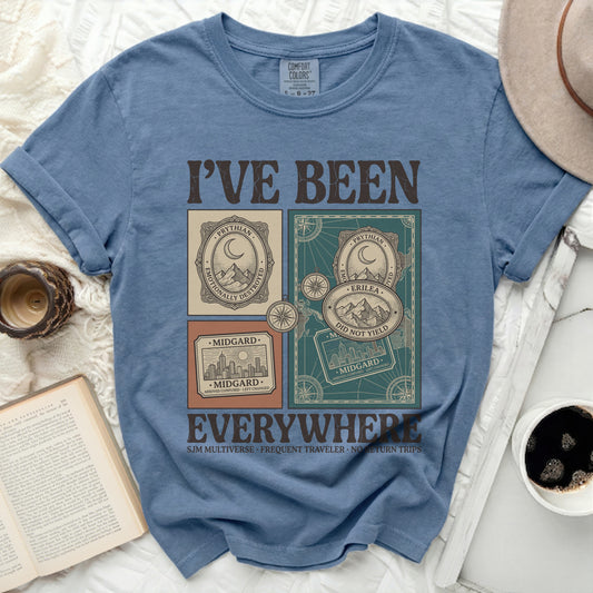 I've Been Everywhere SJM Multiverse Frequent Traveler No Return Trips graphic tee.