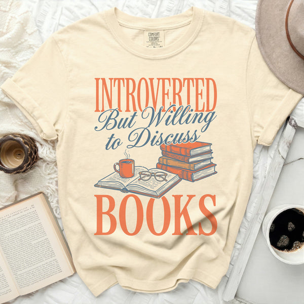 Introverted Book Lover Tee in Ivory