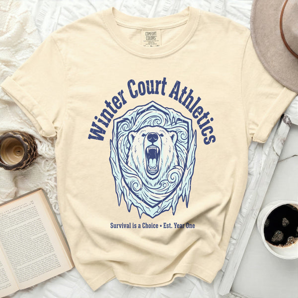 Winter Court Athletics Tee in Ivory