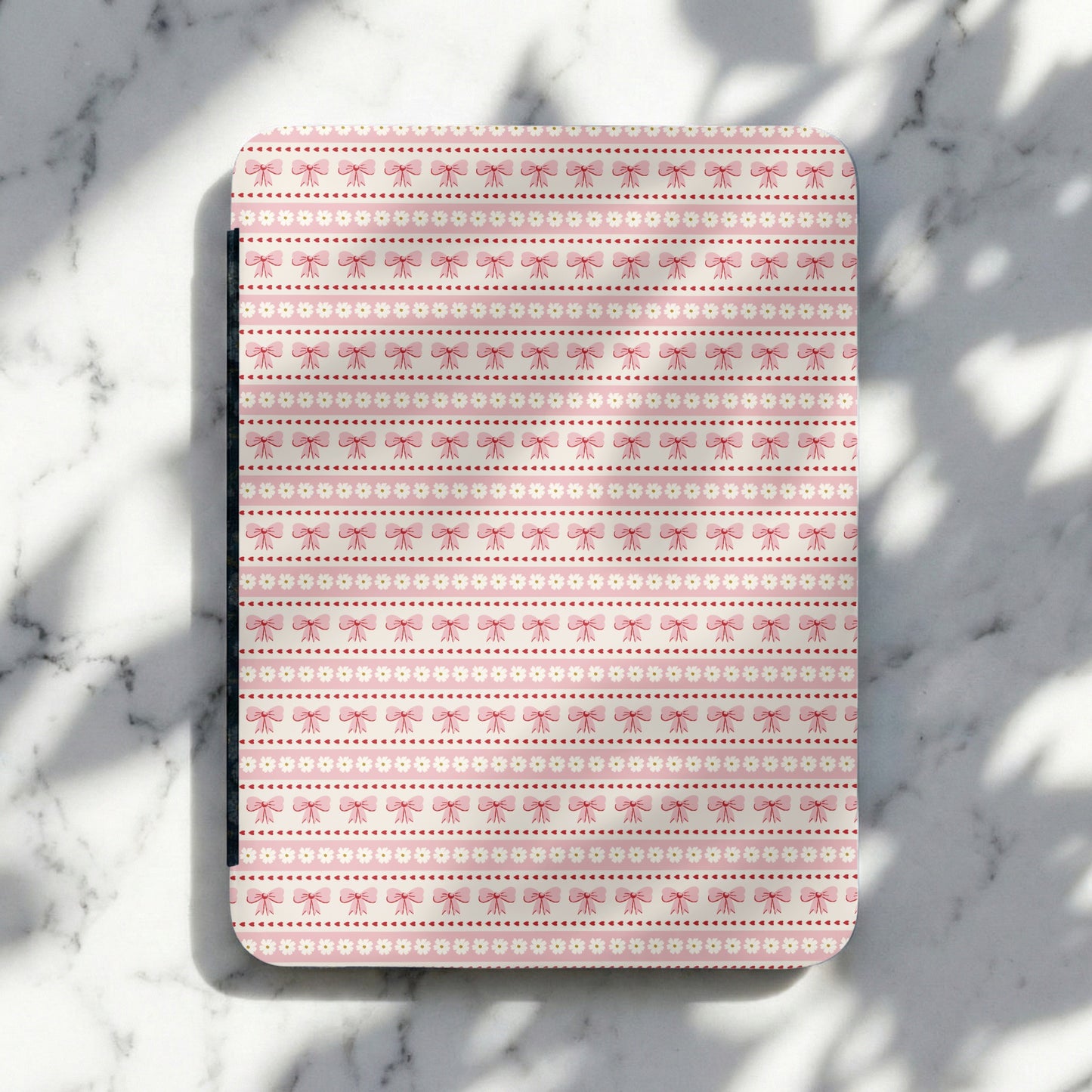 Pink Bow and Daisy Pattern on Rectangular Cutting Board