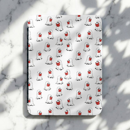Cute Spooky Ghost Reading Book Pattern White Design product type