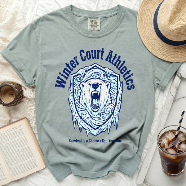 Winter Court Athletics Tee in Bay