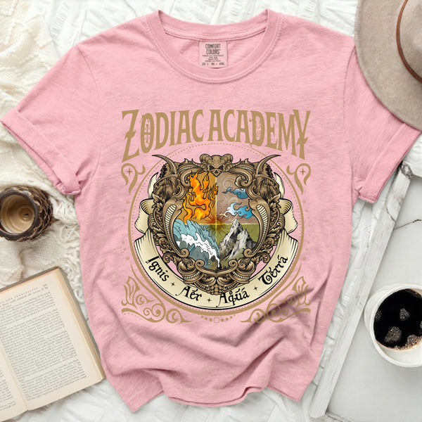 Dark Zodiac Academy Crest Tee in Blossom