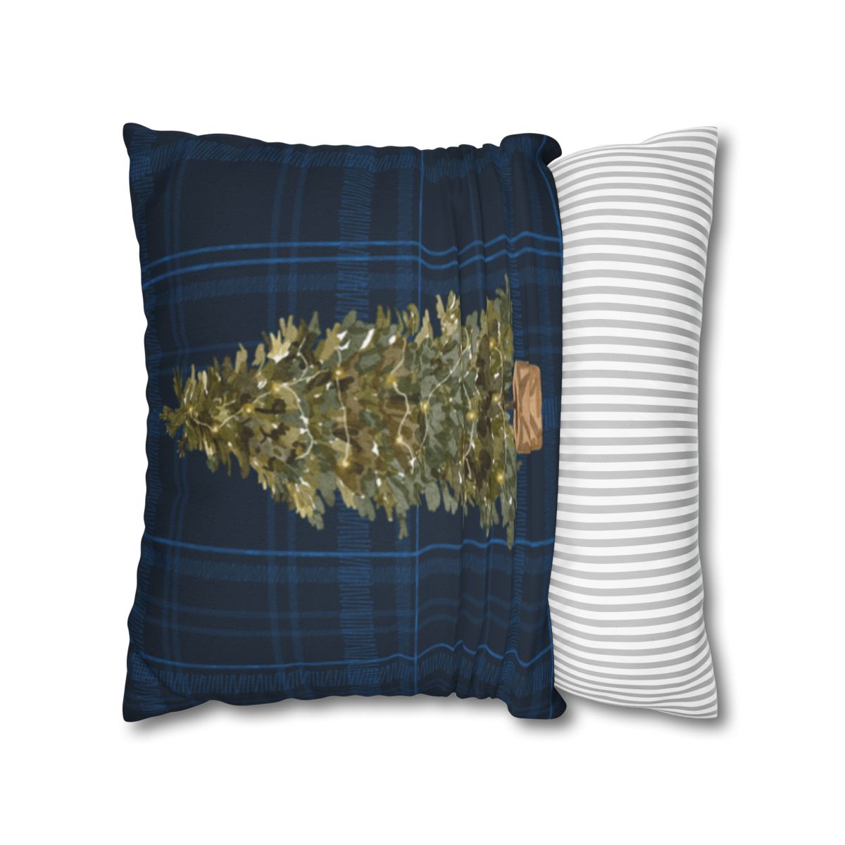 Festive Christmas Tree Plaid Decorative Pillow
