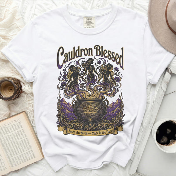 Cauldron Blessed Forged in Fire Tee in White