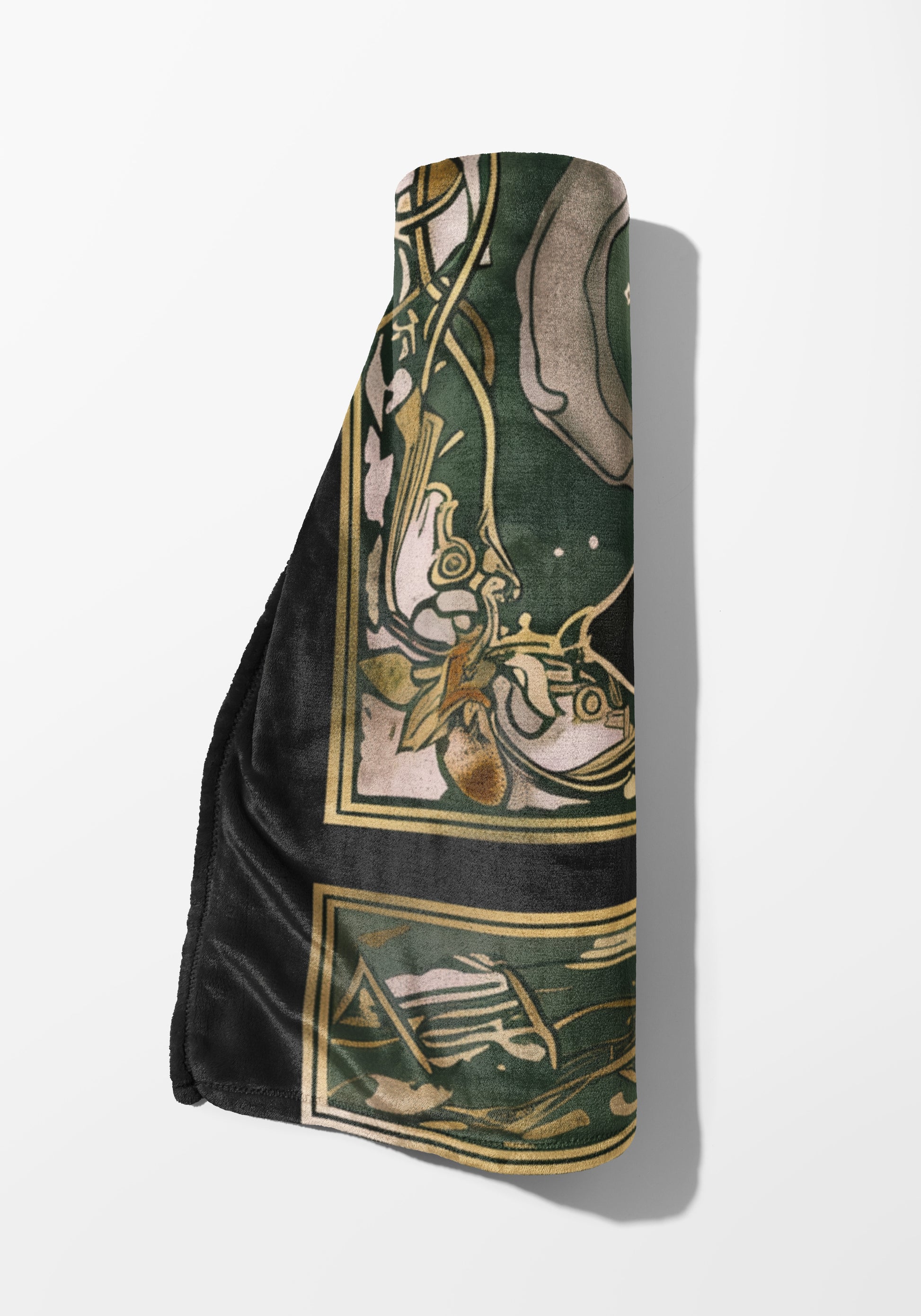 Artistic Abstract Design Green and Black Blanket